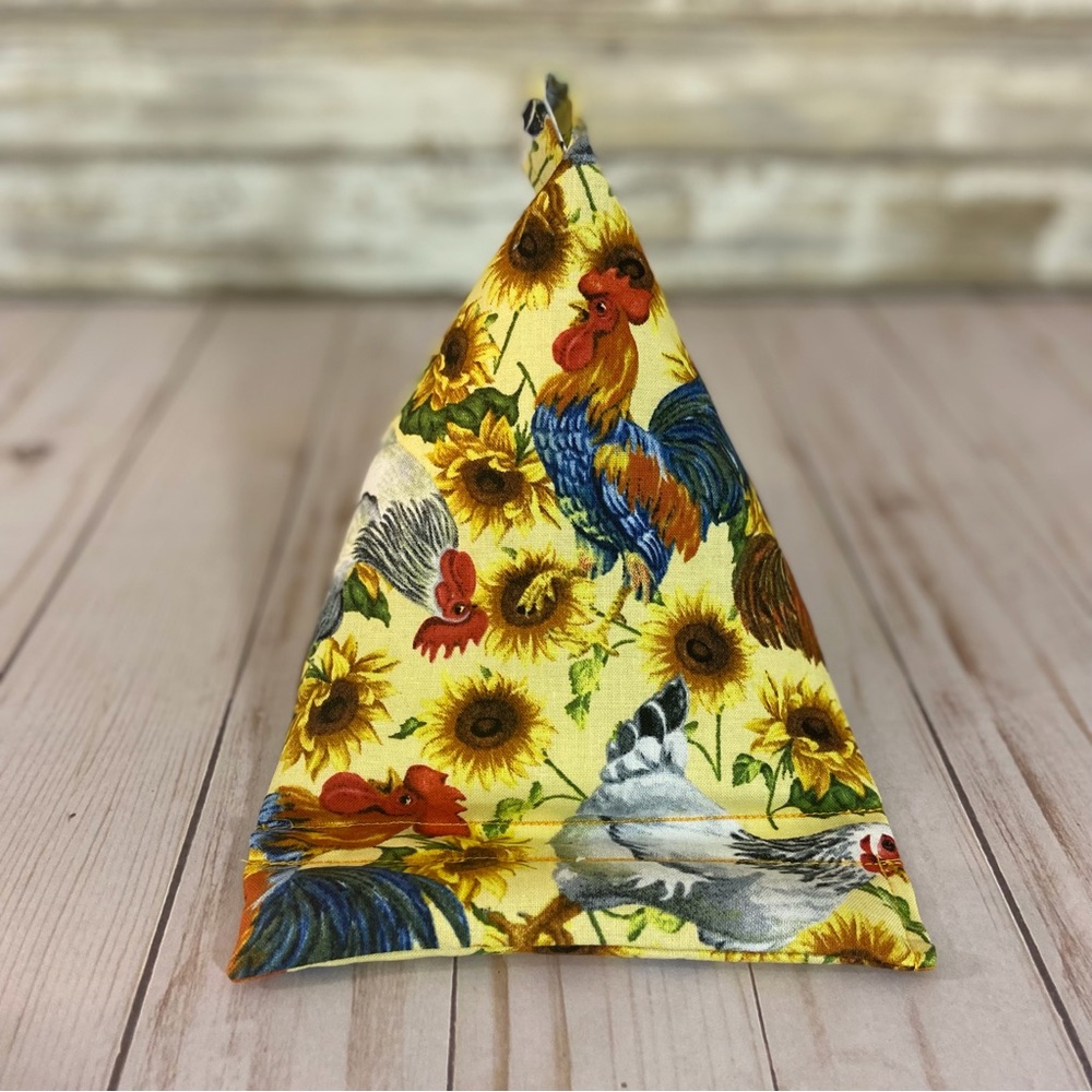 Phone Holder Pillow Stand Cellphone Chicken Rooster Sunflowers Pattern Handmade